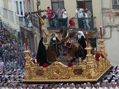 Trono Cristo de la Sangra en procesión Miércoles Santo Málaga-